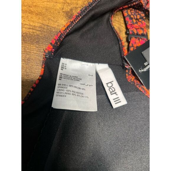 Bar III Viper Snakeskin Print Cut Out Monokini Swimsuit Sz Medium Red Black NWT! - Picture 8 of 9